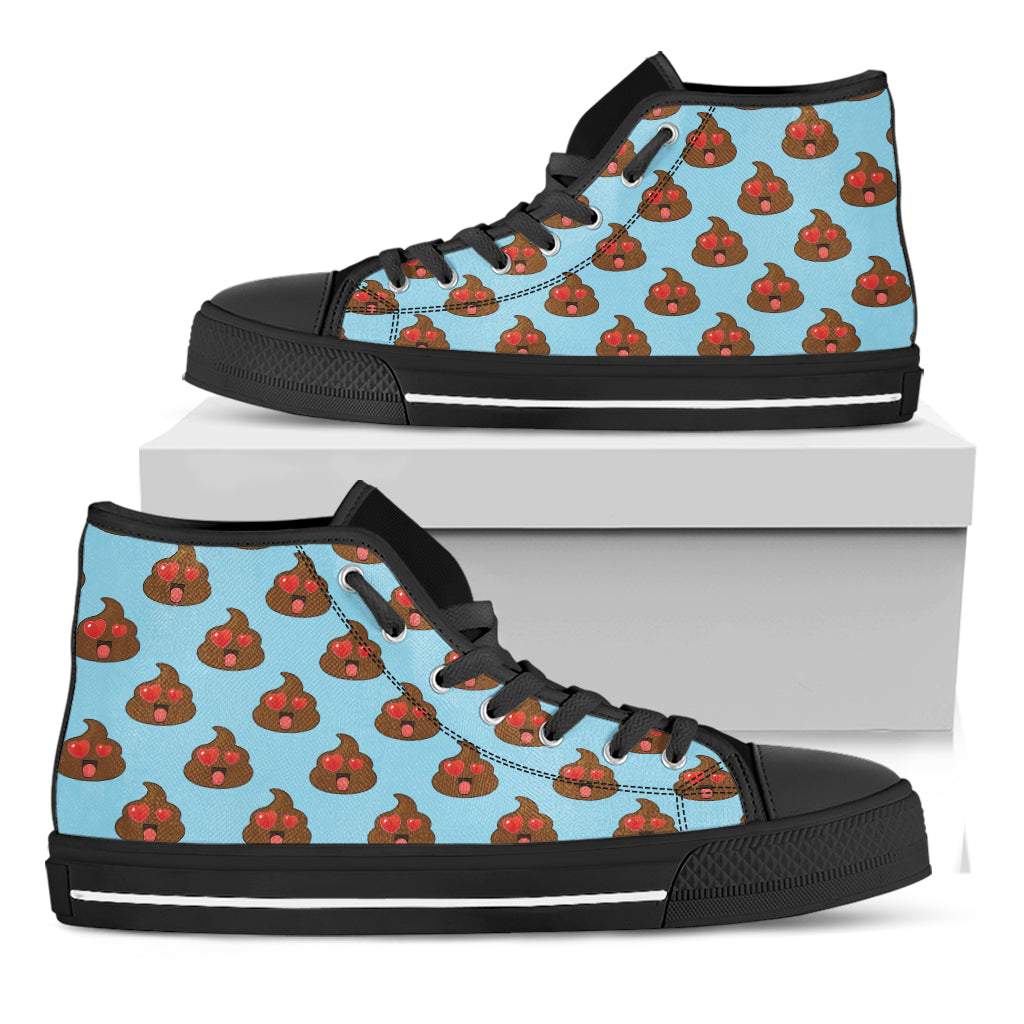 Lovely Poop Pattern Print Black High Top Shoes