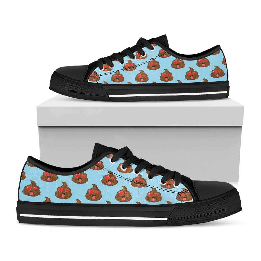 Lovely Poop Pattern Print Black Low Top Shoes