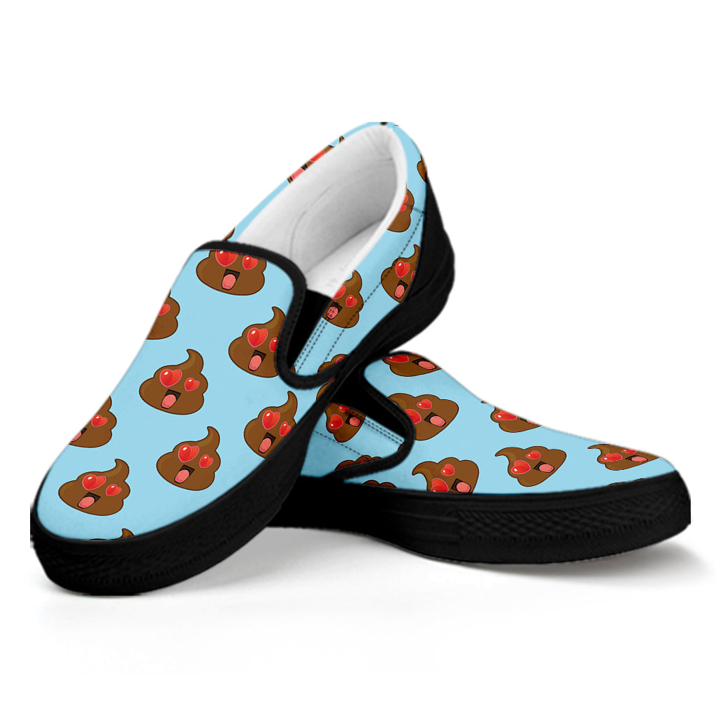 Lovely Poop Pattern Print Black Slip On Shoes