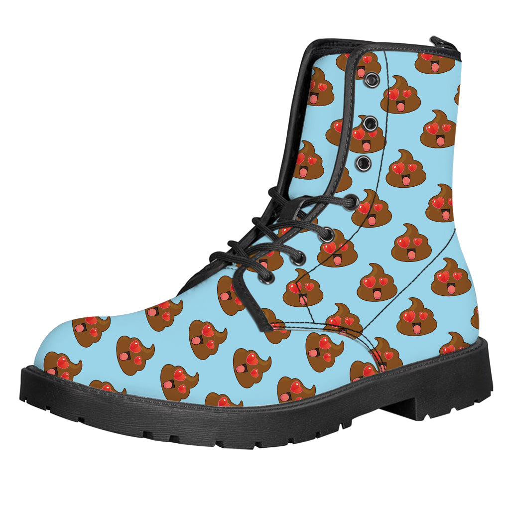 Lovely Poop Pattern Print Leather Boots