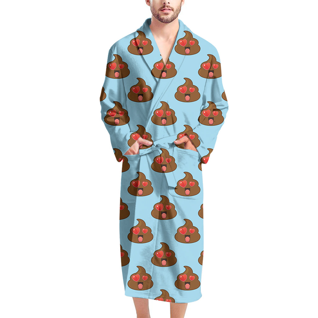 Lovely Poop Pattern Print Men's Bathrobe