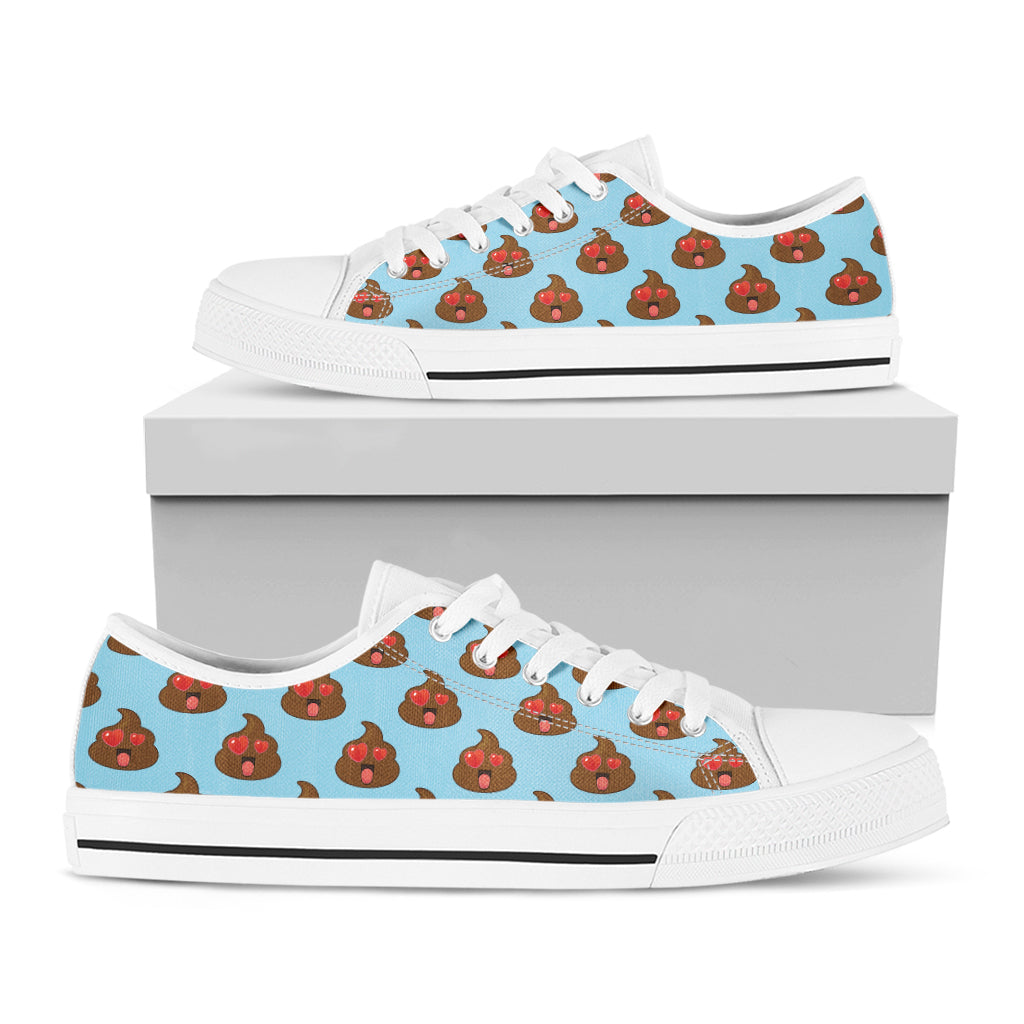 Lovely Poop Pattern Print White Low Top Shoes