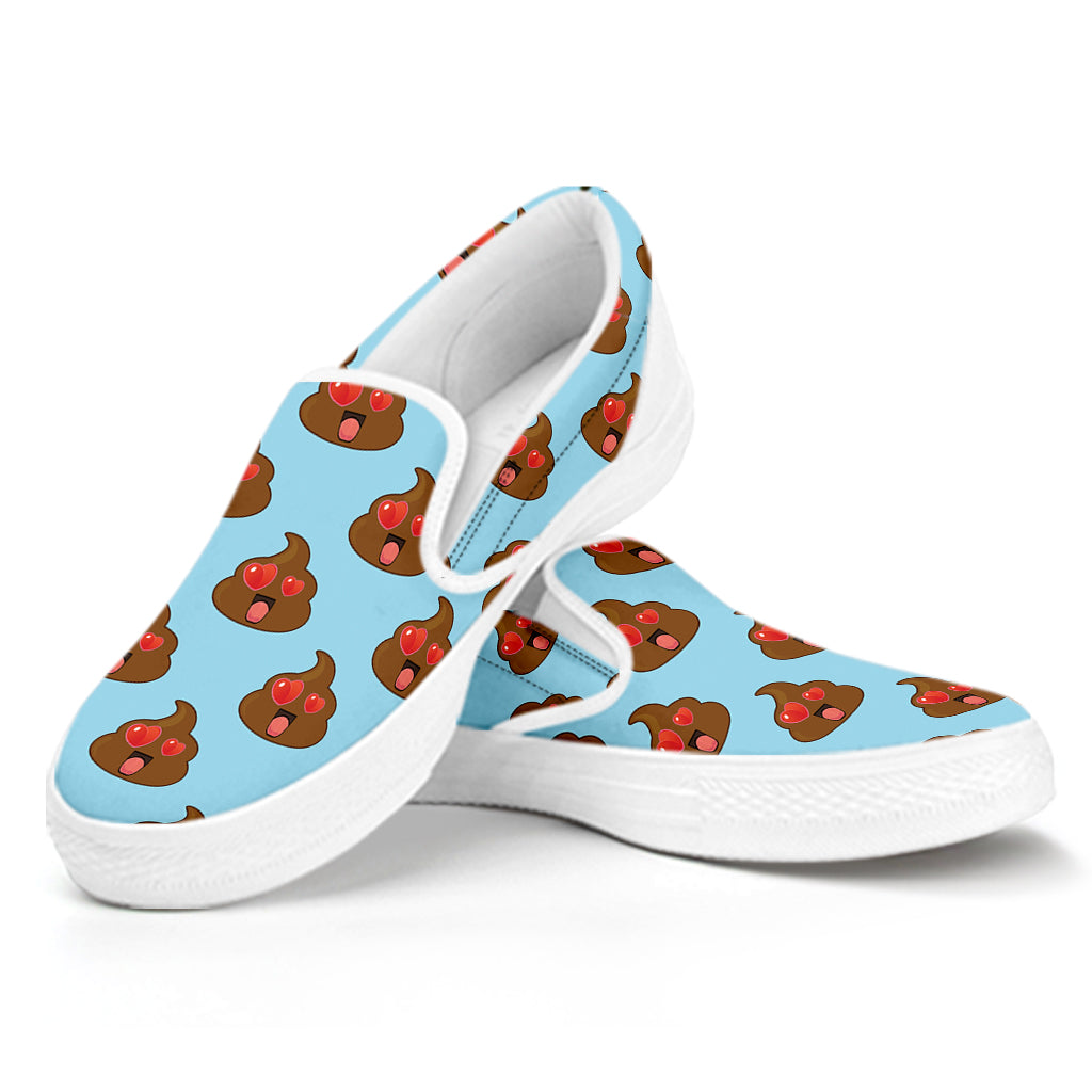 Lovely Poop Pattern Print White Slip On Shoes