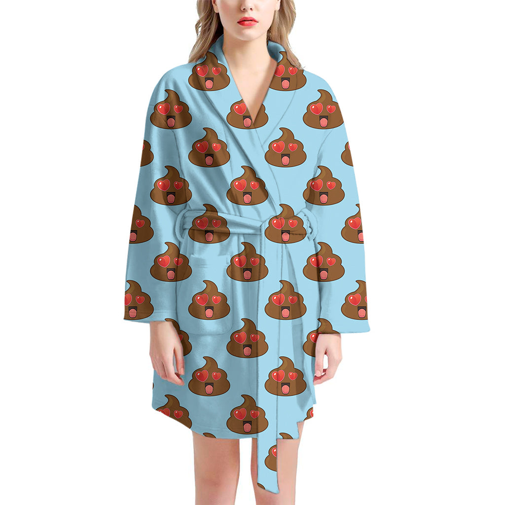 Lovely Poop Pattern Print Women's Bathrobe