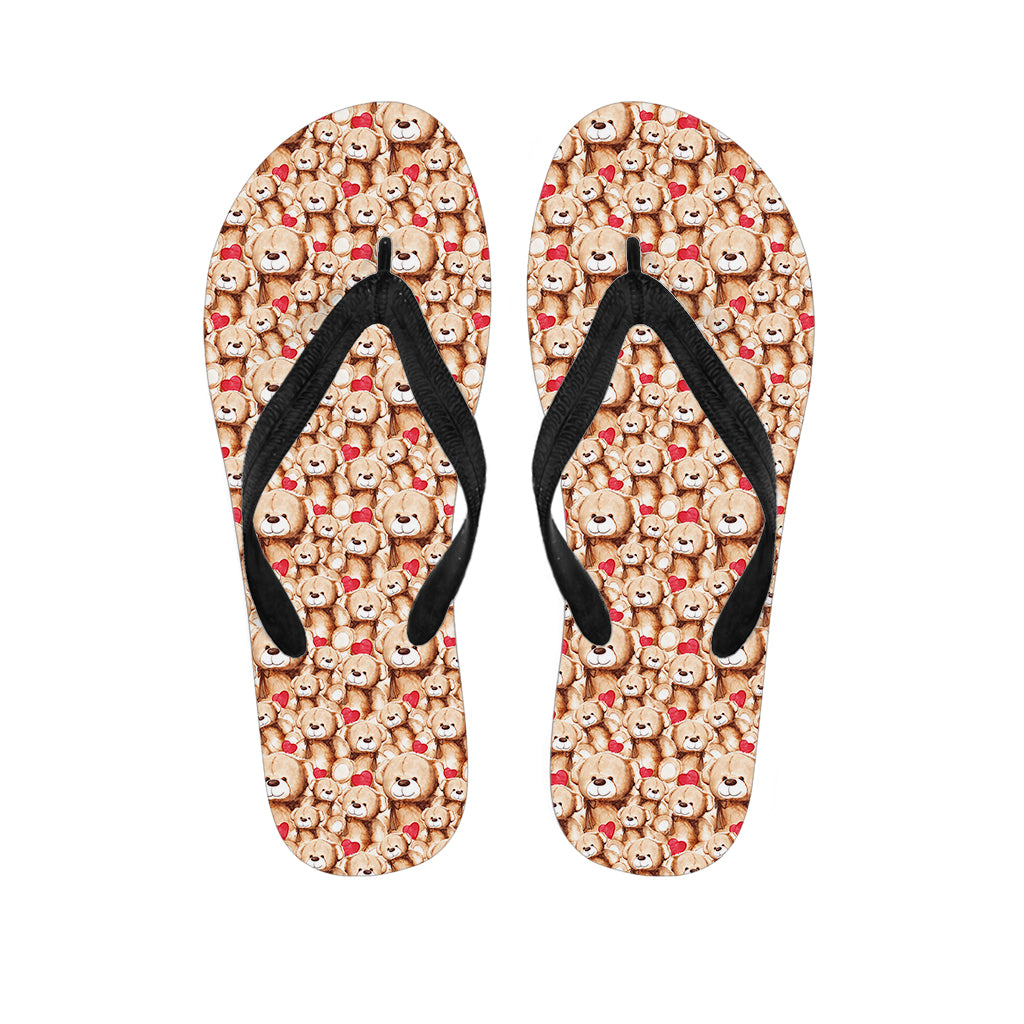 Lovely Teddy Bear Pattern Print Flip Flops