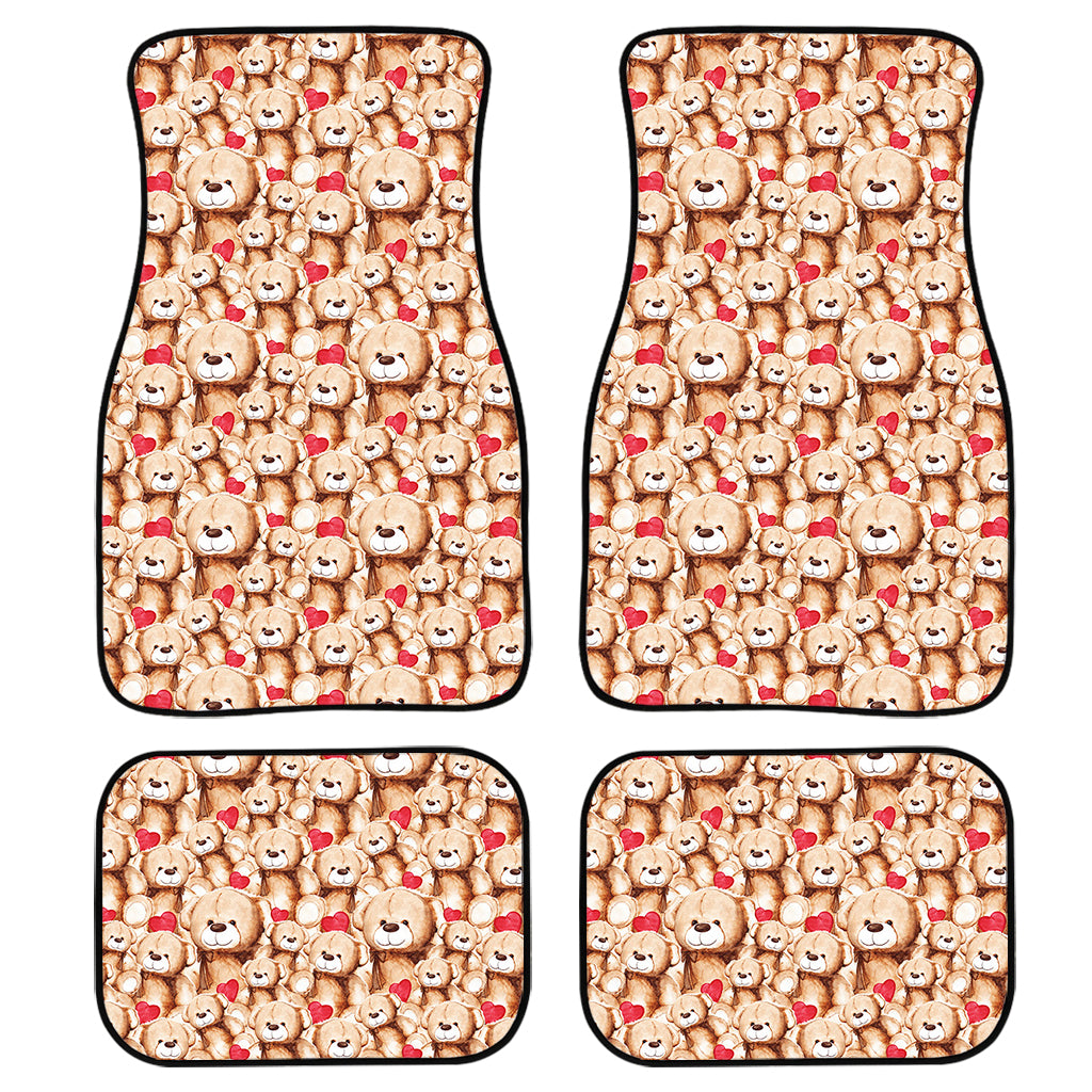 Lovely Teddy Bear Pattern Print Front and Back Car Floor Mats