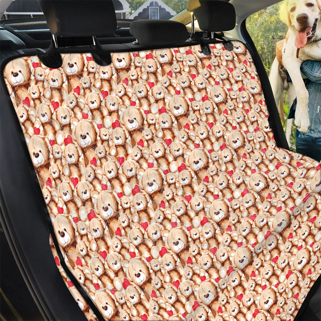 Lovely Teddy Bear Pattern Print Pet Car Back Seat Cover