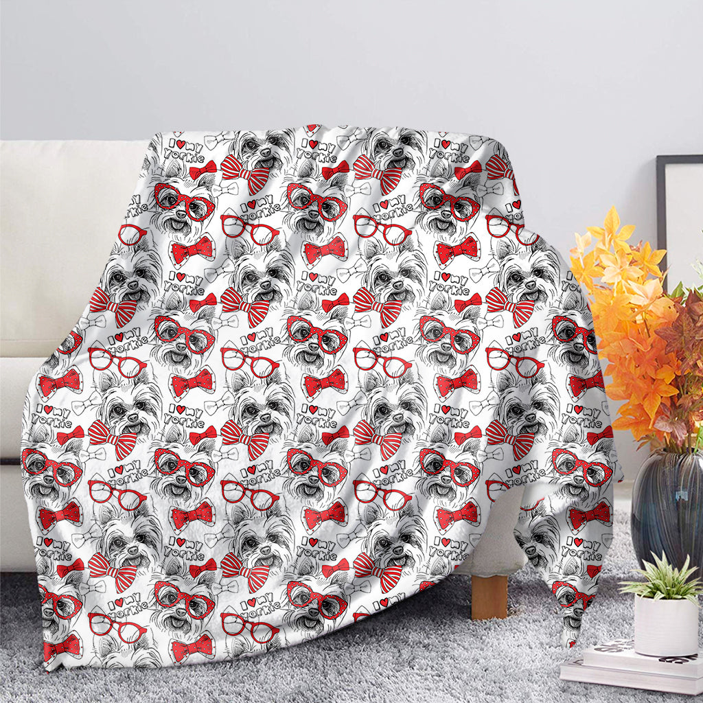 Lovely Yorkshire Terrier Pattern Print Blanket