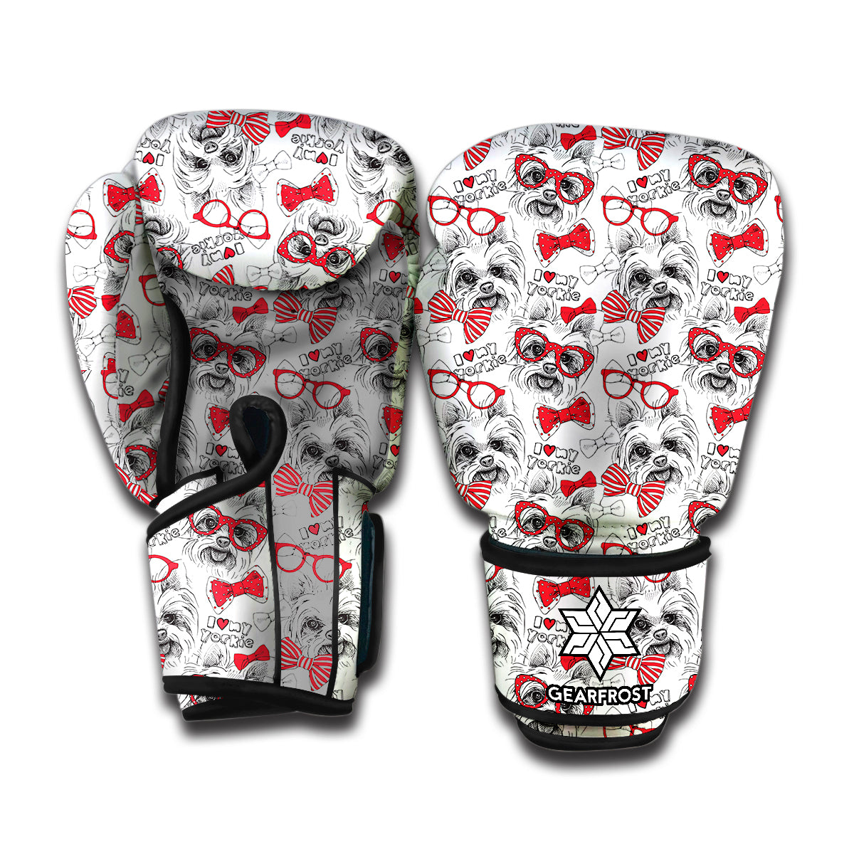 Lovely Yorkshire Terrier Pattern Print Boxing Gloves