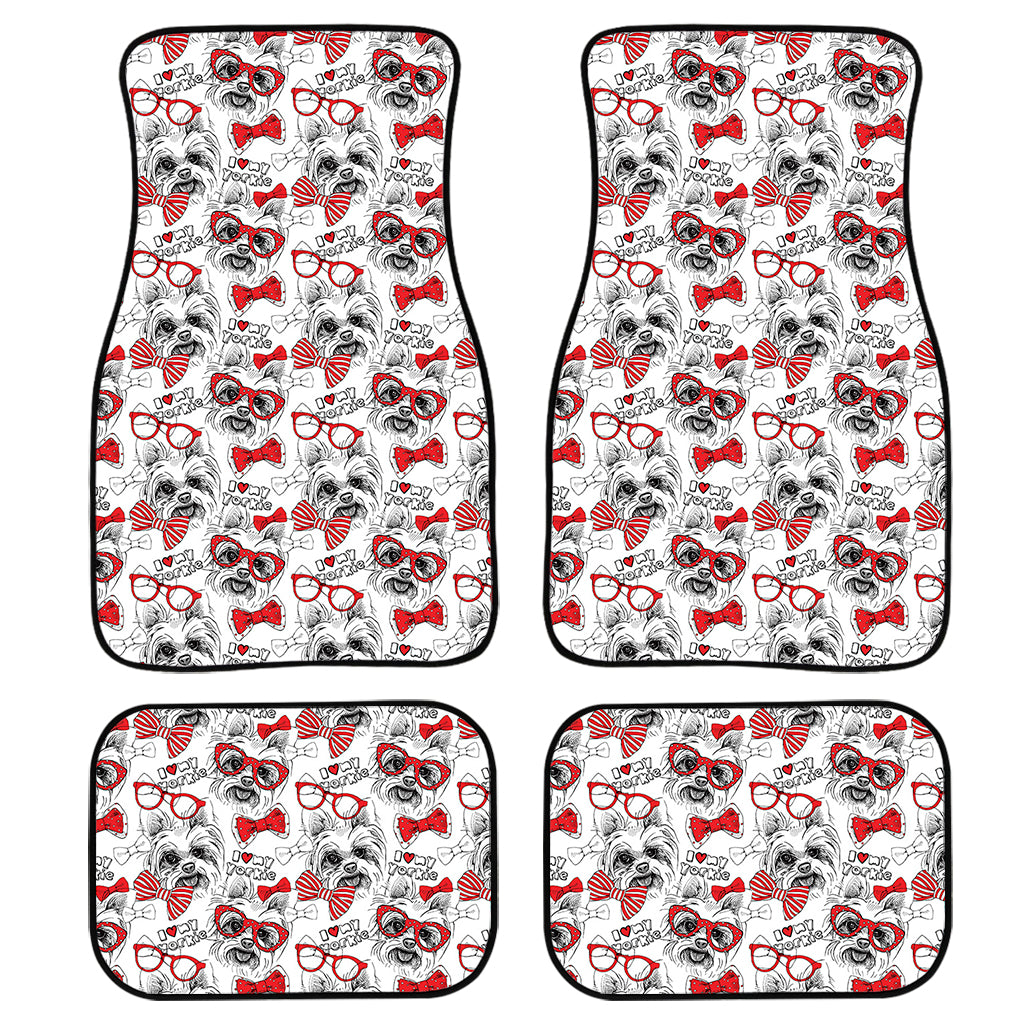 Lovely Yorkshire Terrier Pattern Print Front and Back Car Floor Mats