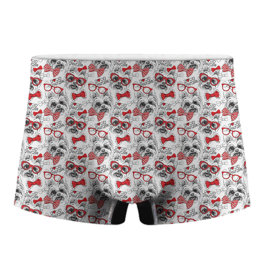 Lovely Yorkshire Terrier Pattern Print Men's Boxer Briefs