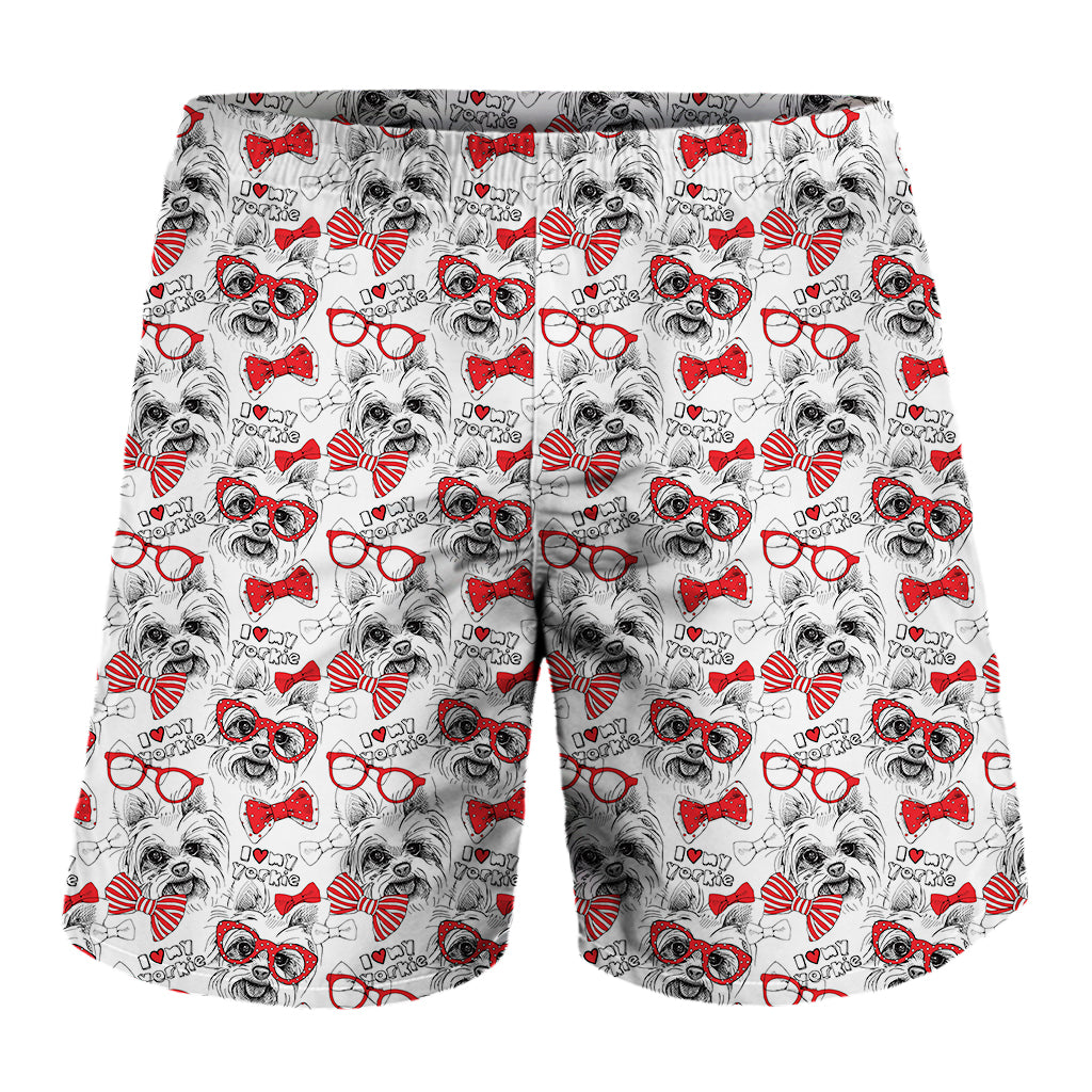 Lovely Yorkshire Terrier Pattern Print Men's Shorts