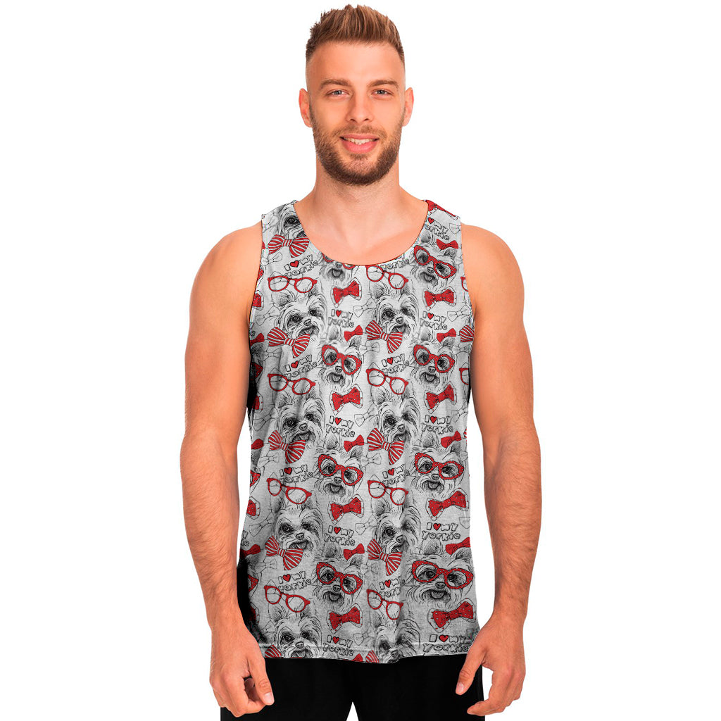 Lovely Yorkshire Terrier Pattern Print Men's Tank Top