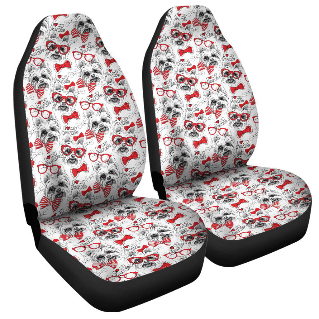 Lovely Yorkshire Terrier Pattern Print Universal Fit Car Seat Covers