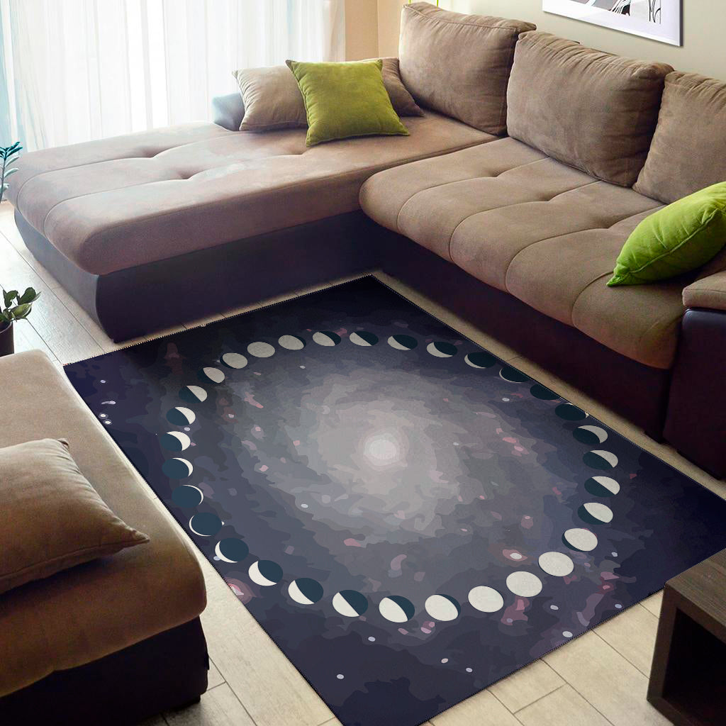 Lunar Phase Cycle Print Area Rug