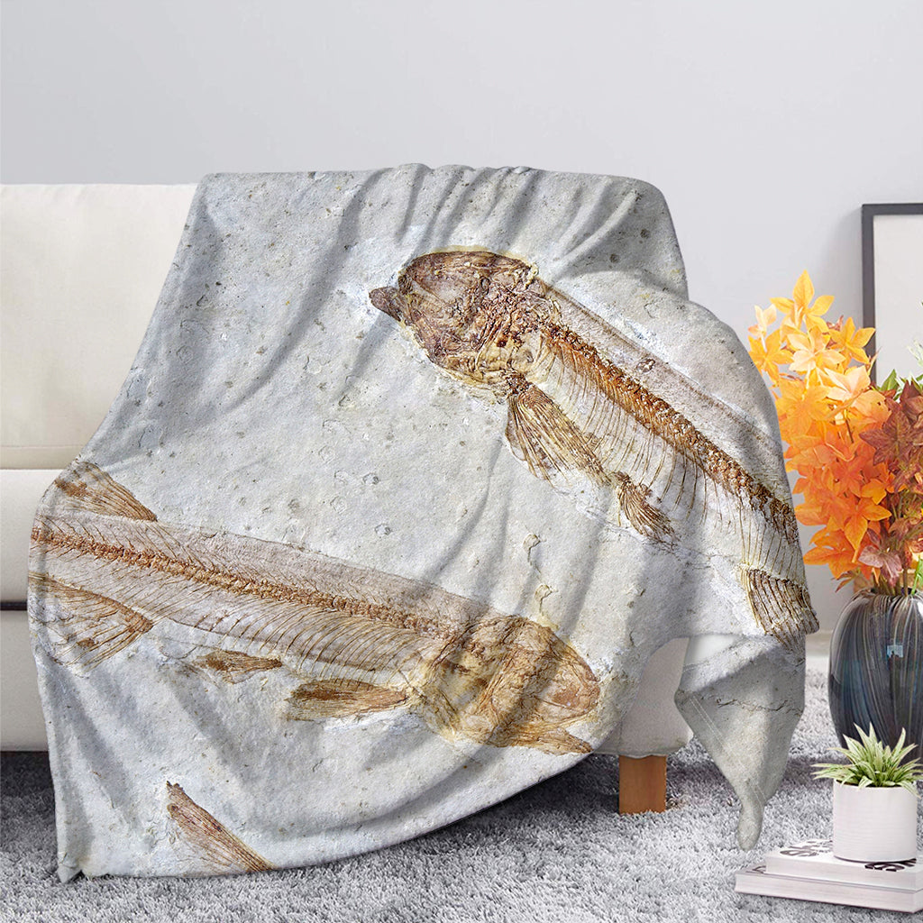 Lycoptera Fish Fossil Print Blanket