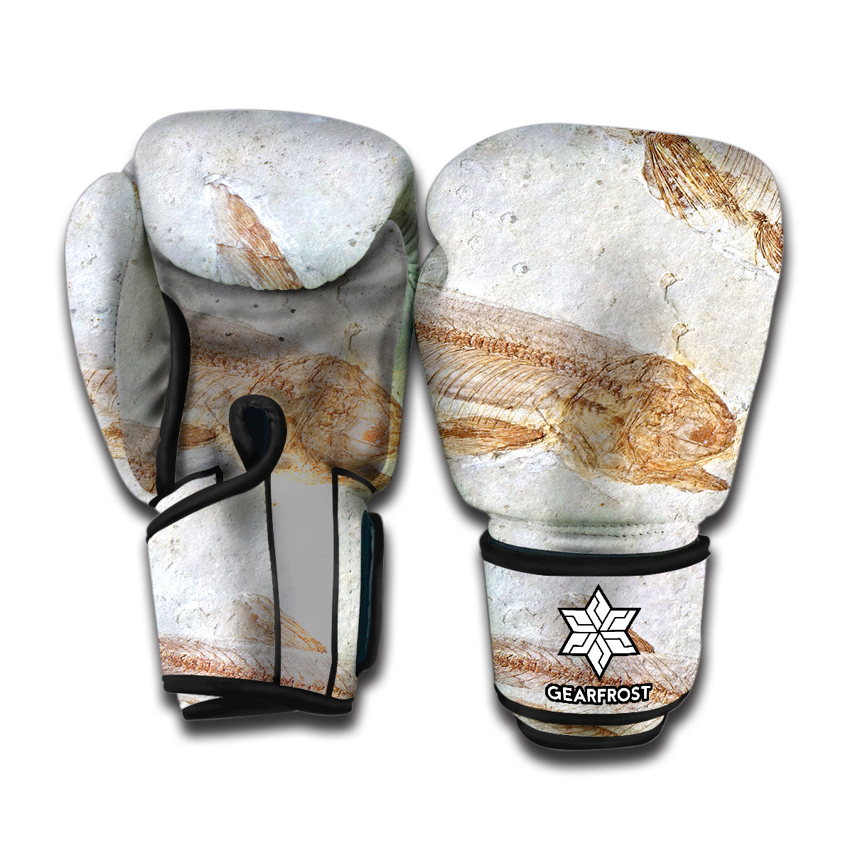 Lycoptera Fish Fossil Print Boxing Gloves