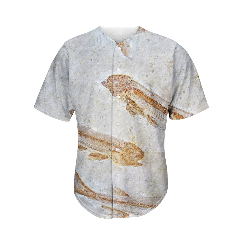 Lycoptera Fish Fossil Print Men's Baseball Jersey