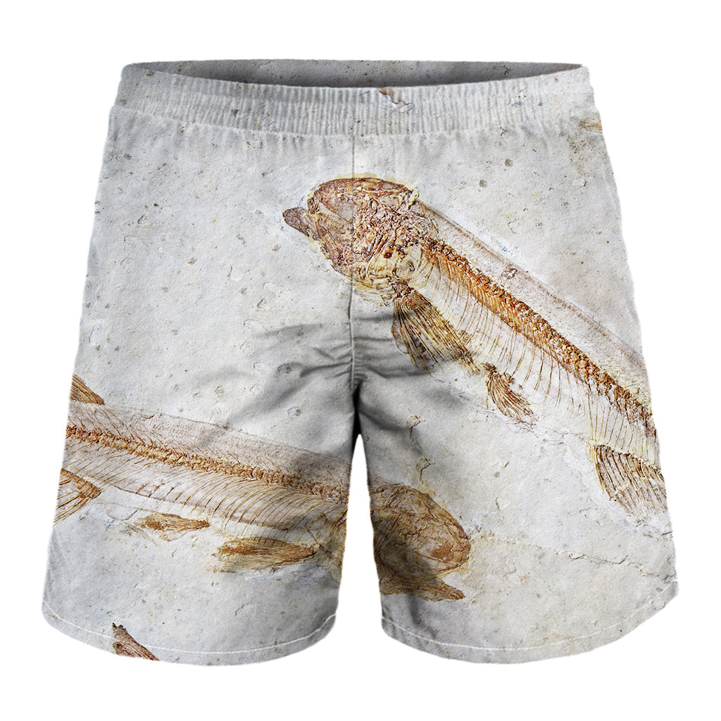 Lycoptera Fish Fossil Print Men's Shorts