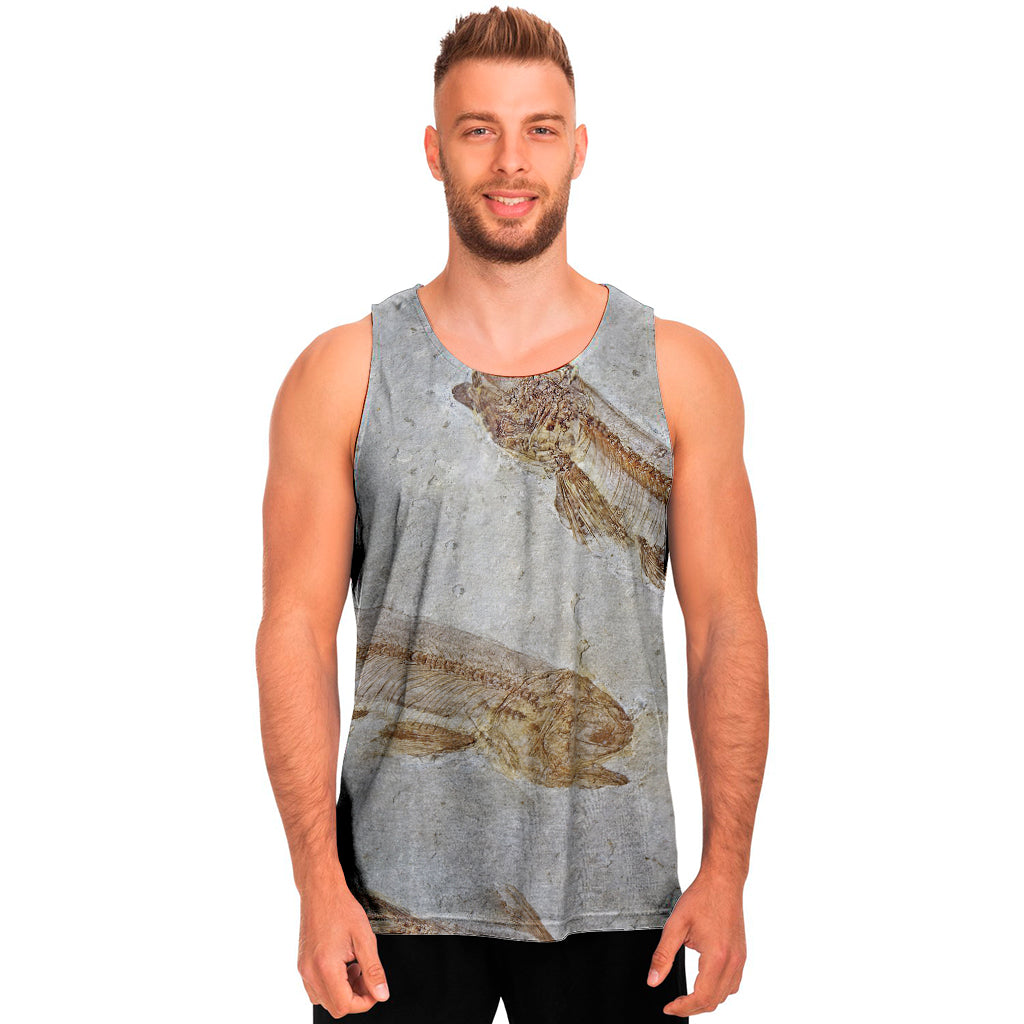 Lycoptera Fish Fossil Print Men's Tank Top