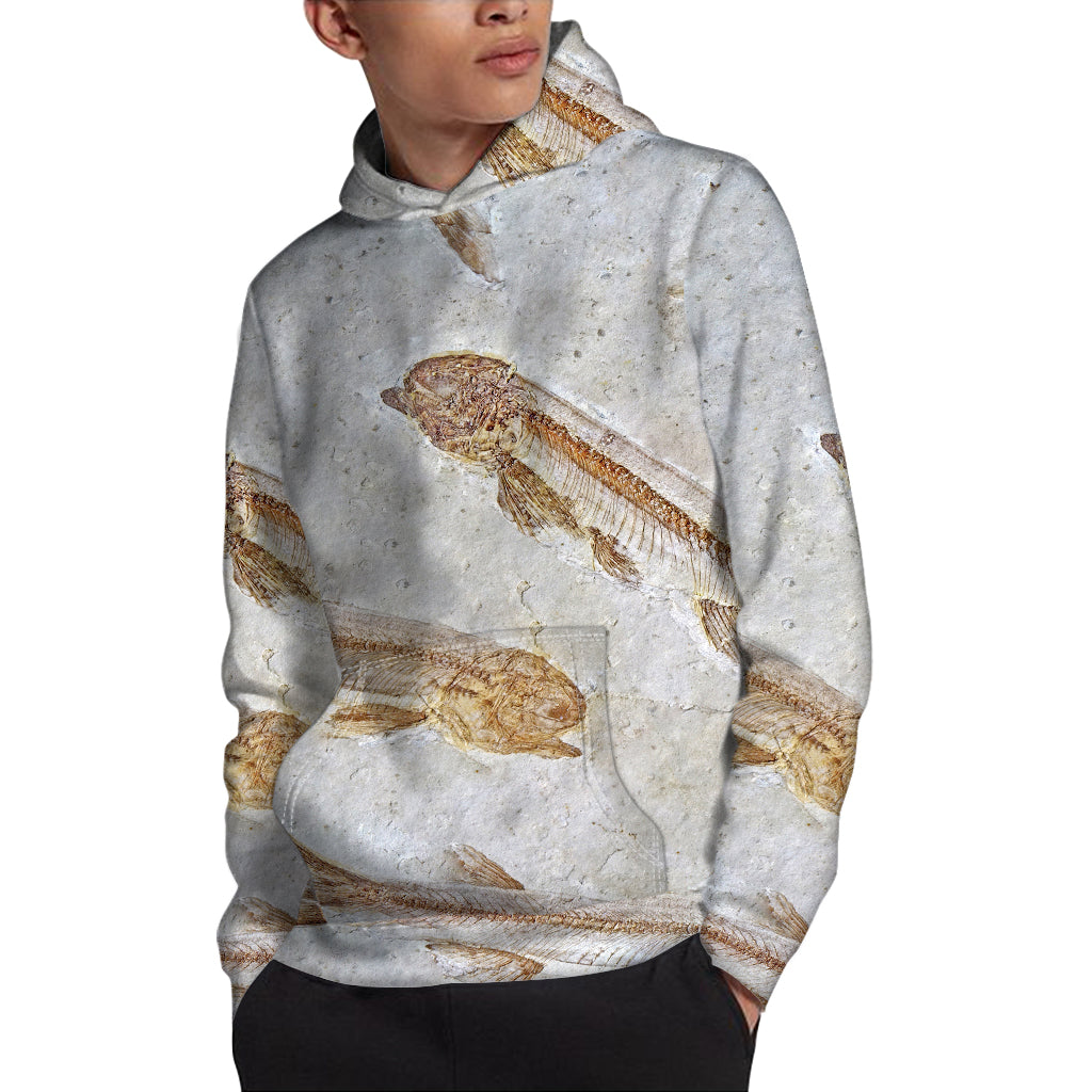 Lycoptera Fish Fossil Print Pullover Hoodie