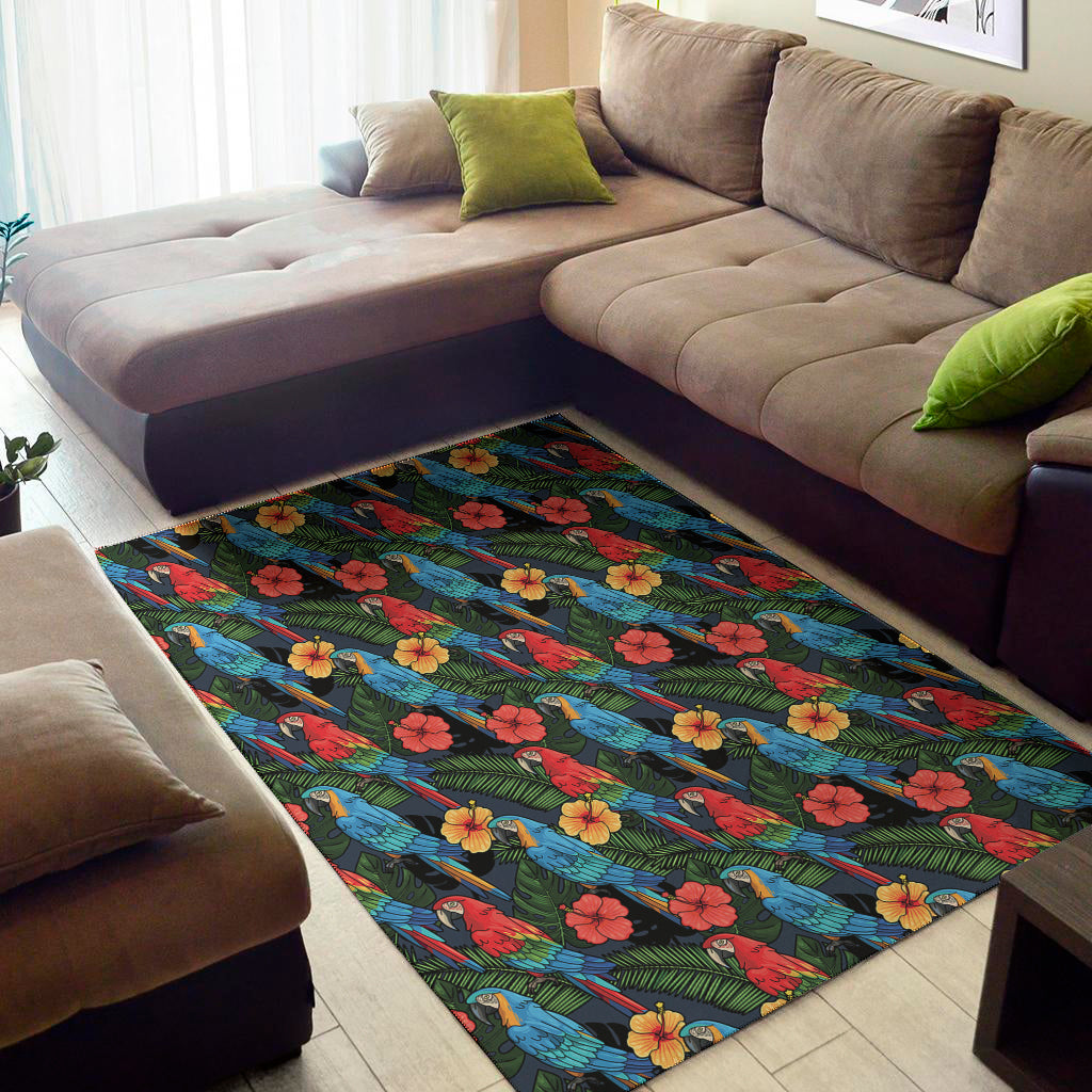 Macaw Parrot Pattern Print Area Rug