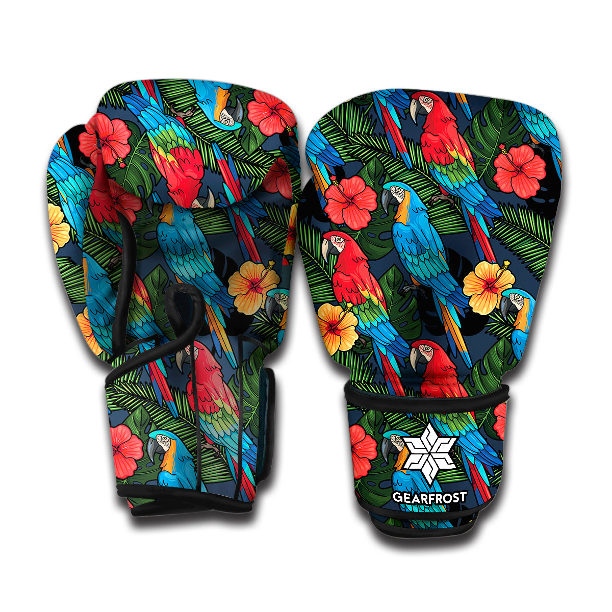 Macaw Parrot Pattern Print Boxing Gloves