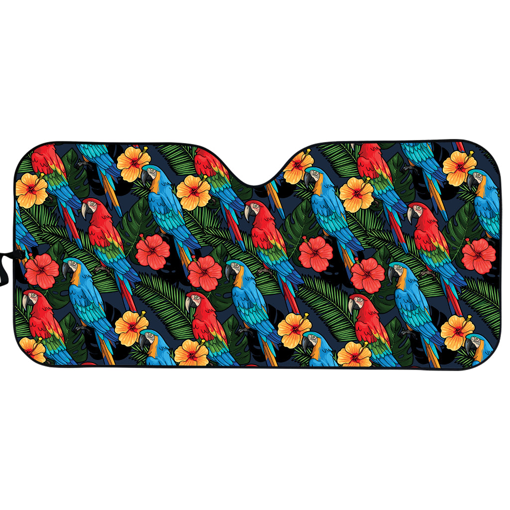 Macaw Parrot Pattern Print Car Sun Shade