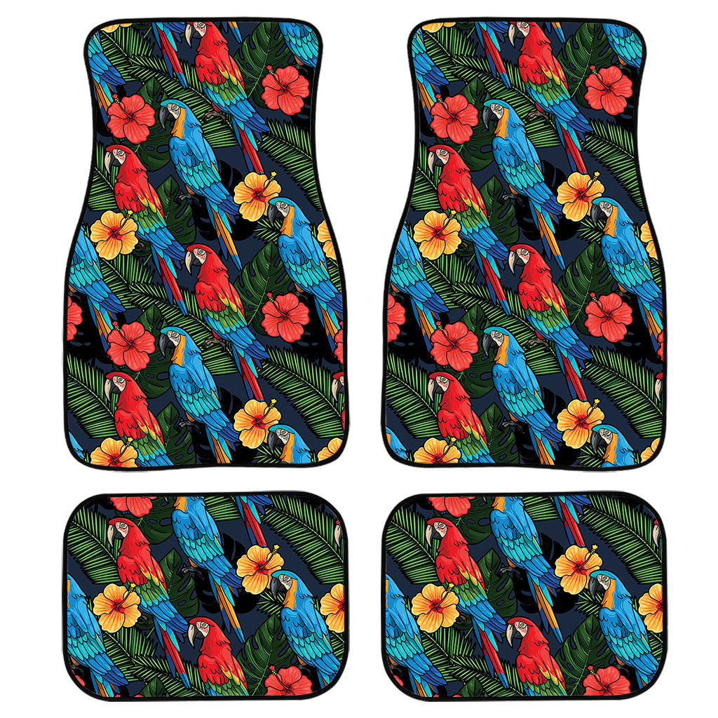 Macaw Parrot Pattern Print Front and Back Car Floor Mats