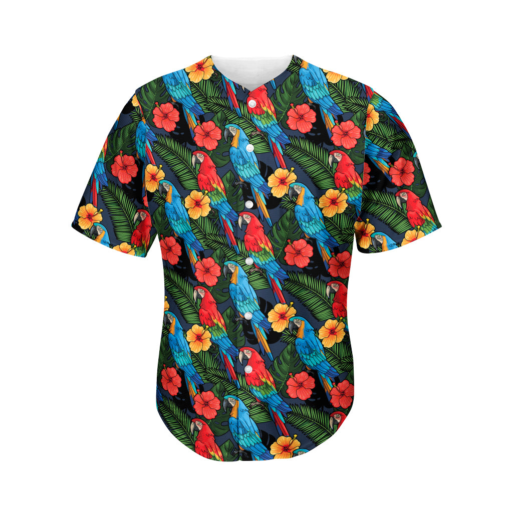 Macaw Parrot Pattern Print Men's Baseball Jersey