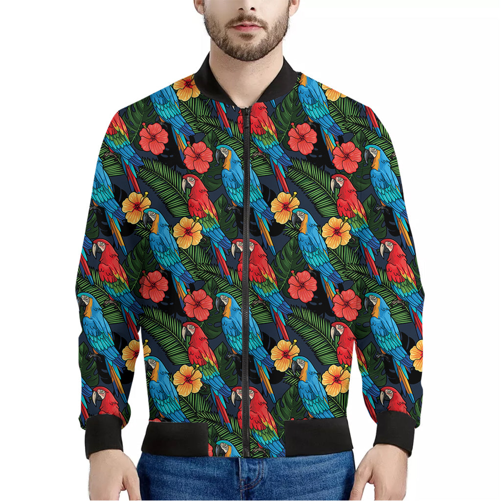 Macaw Parrot Pattern Print Men's Bomber Jacket