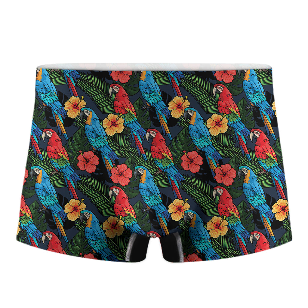 Macaw Parrot Pattern Print Men's Boxer Briefs