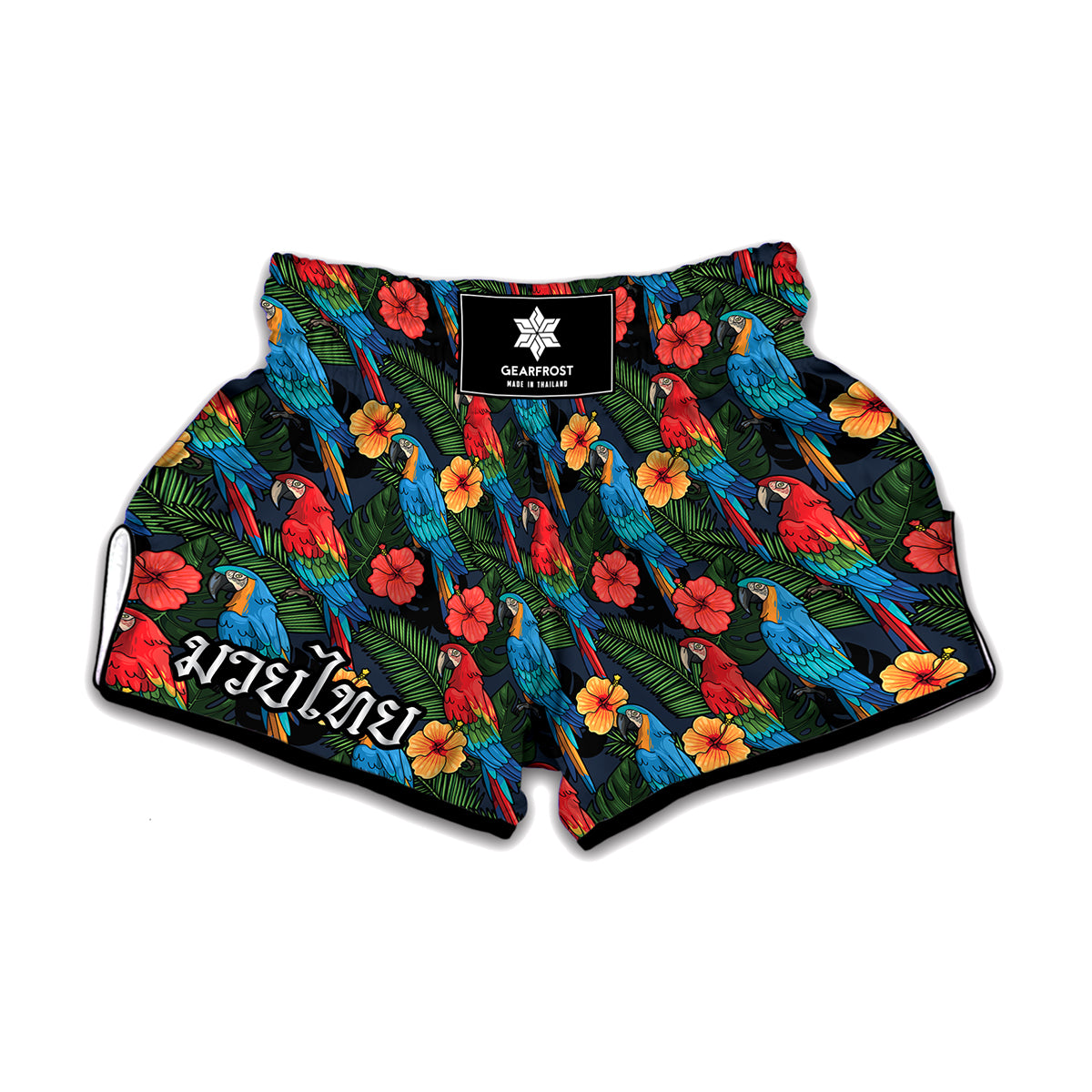 Macaw Parrot Pattern Print Muay Thai Boxing Shorts