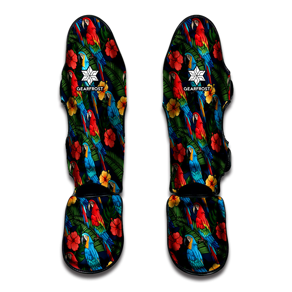 Macaw Parrot Pattern Print Muay Thai Shin Guards