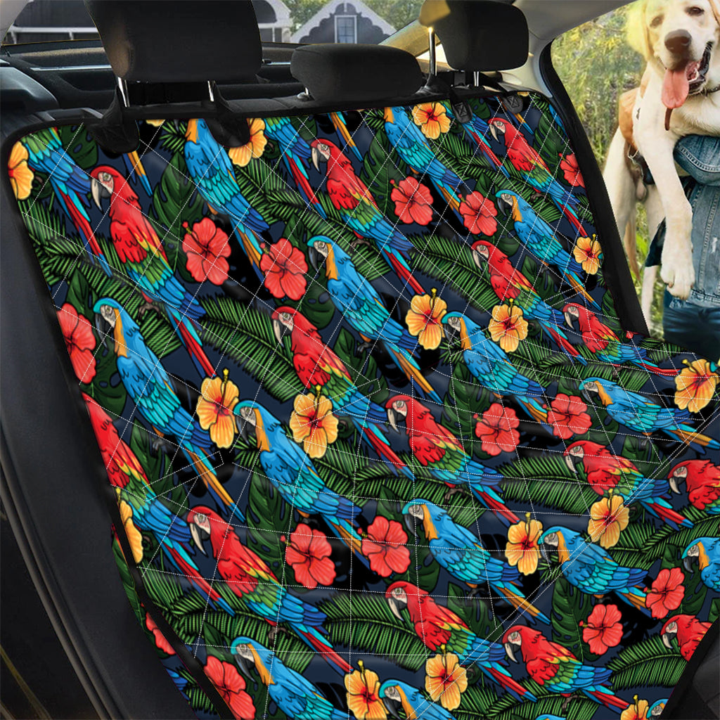 Macaw Parrot Pattern Print Pet Car Back Seat Cover