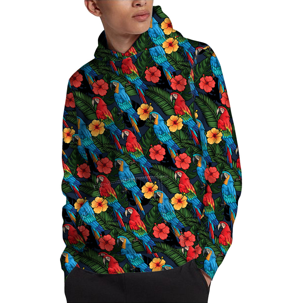 Macaw Parrot Pattern Print Pullover Hoodie