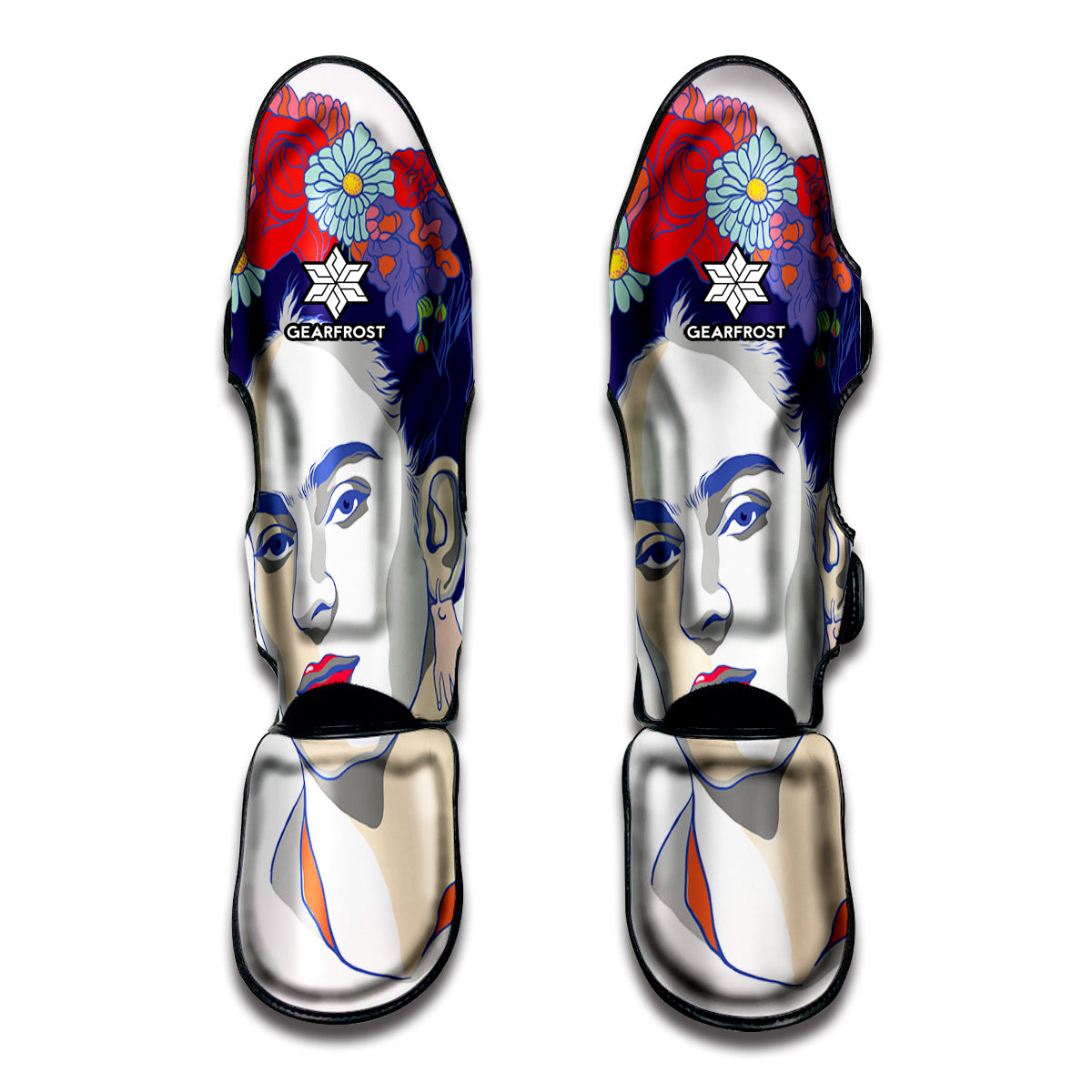 Magdalena Carmen Frida Kahlo Print Muay Thai Shin Guards