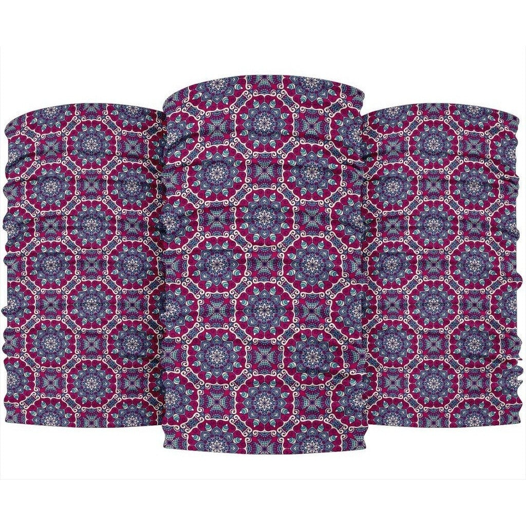 Magenta Mandala Bohemian Pattern Print 3-Pack Bandanas