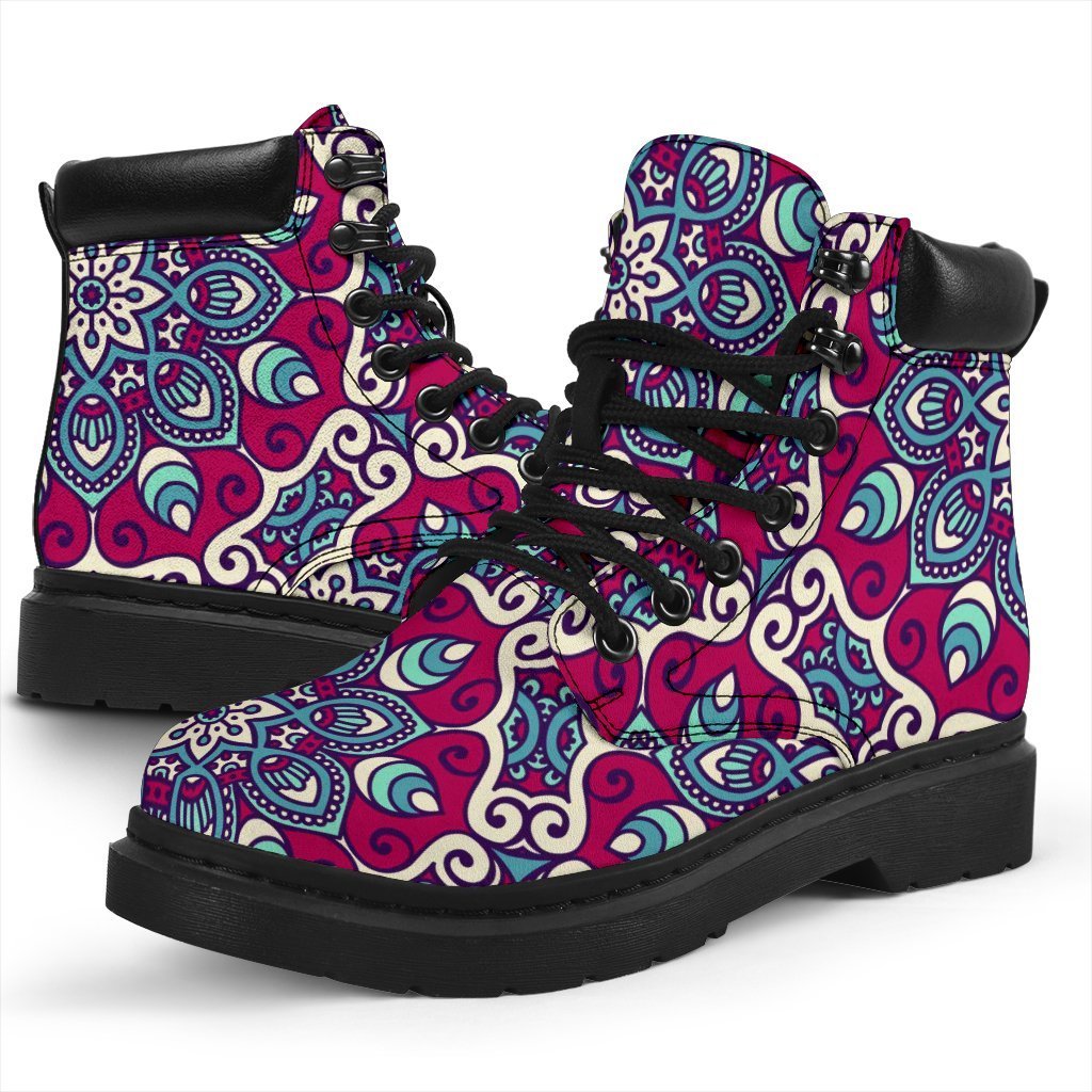 Magenta Mandala Bohemian Pattern Print Classic Boots