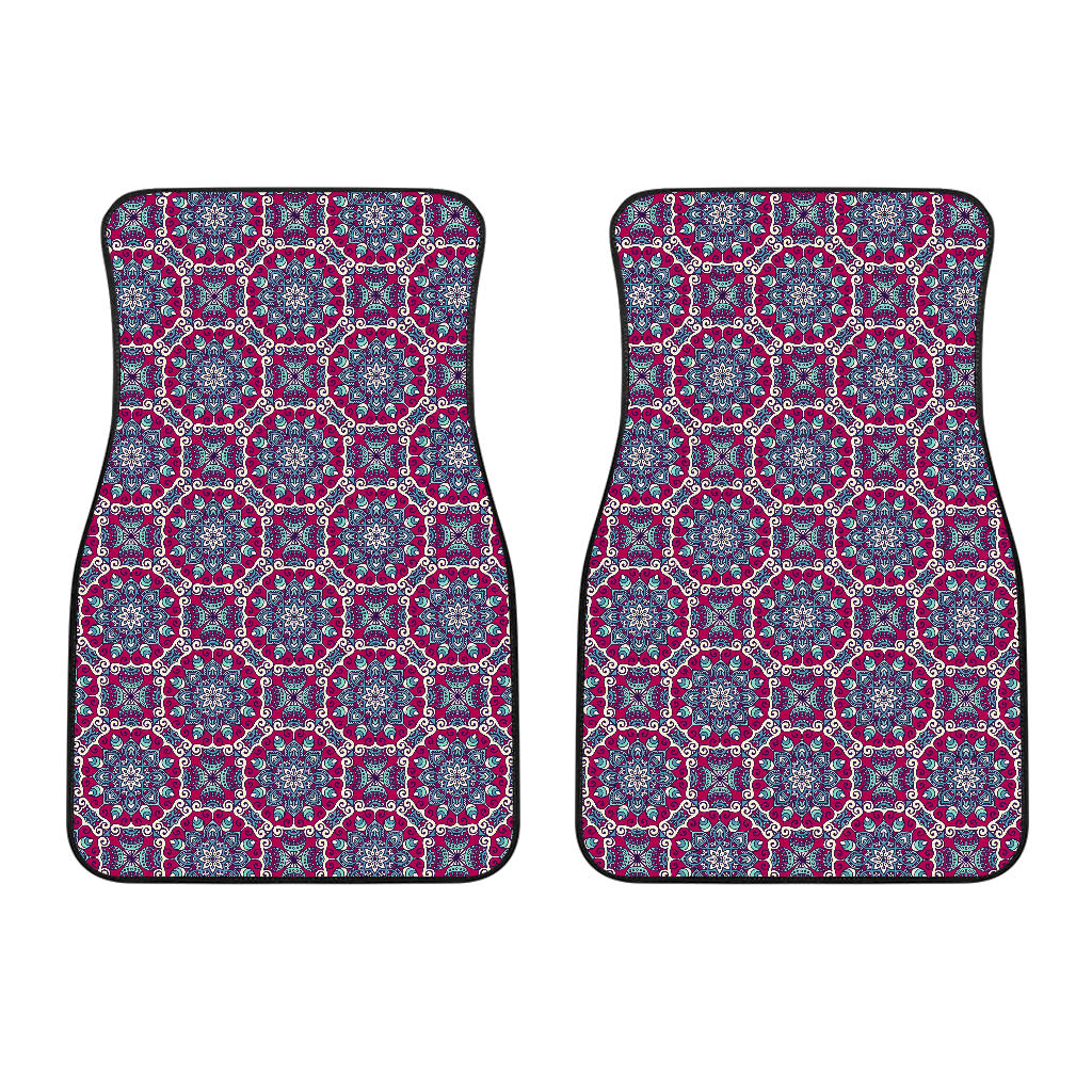 Magenta Mandala Bohemian Pattern Print Front Car Floor Mats