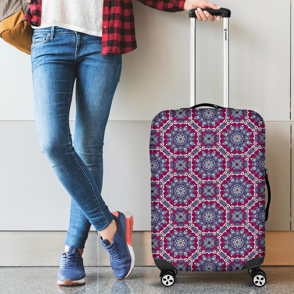 Magenta Mandala Bohemian Pattern Print Luggage Cover