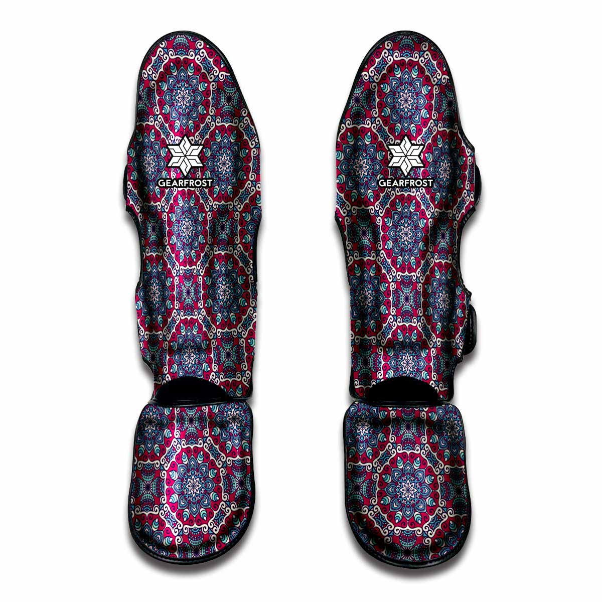 Magenta Mandala Bohemian Pattern Print Muay Thai Shin Guards