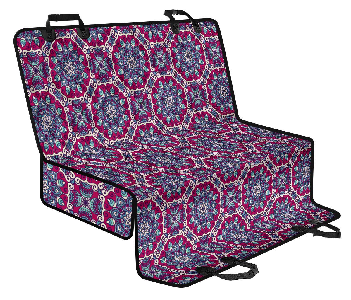 Magenta Mandala Bohemian Pattern Print Pet Car Back Seat Cover