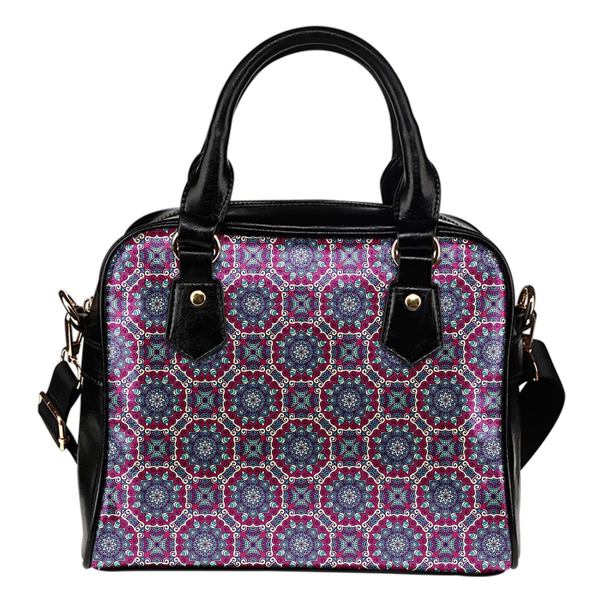 Magenta Mandala Bohemian Pattern Print Shoulder Handbag