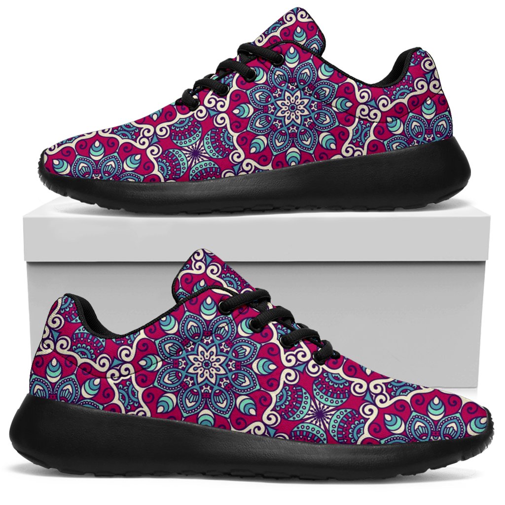 Magenta Mandala Bohemian Pattern Print Sport Sneakers