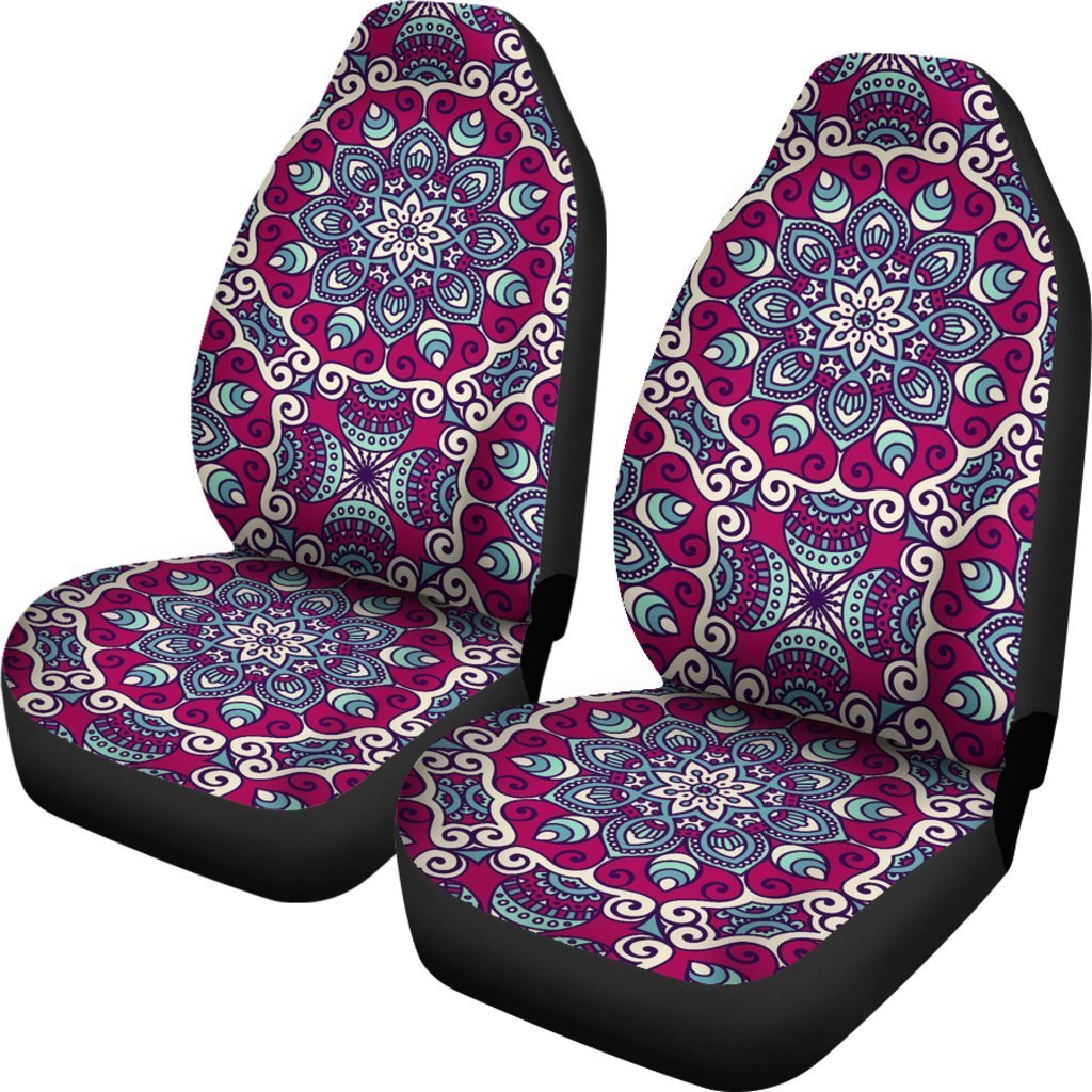 Magenta Mandala Bohemian Pattern Print Universal Fit Car Seat Covers