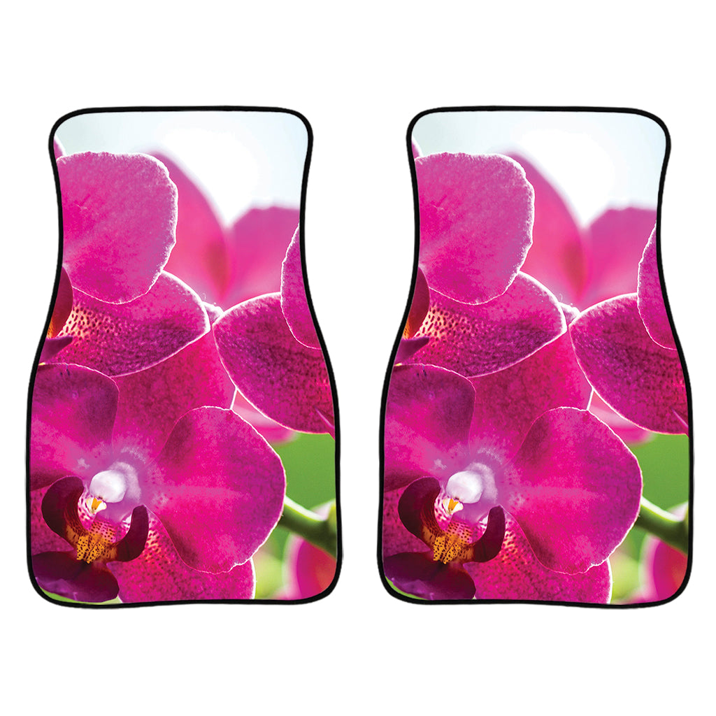 Magenta Orchid Flower Print Front Car Floor Mats