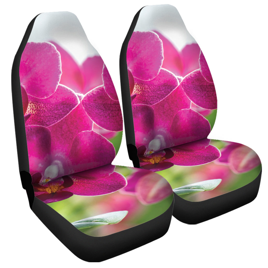 Magenta Orchid Flower Print Universal Fit Car Seat Covers