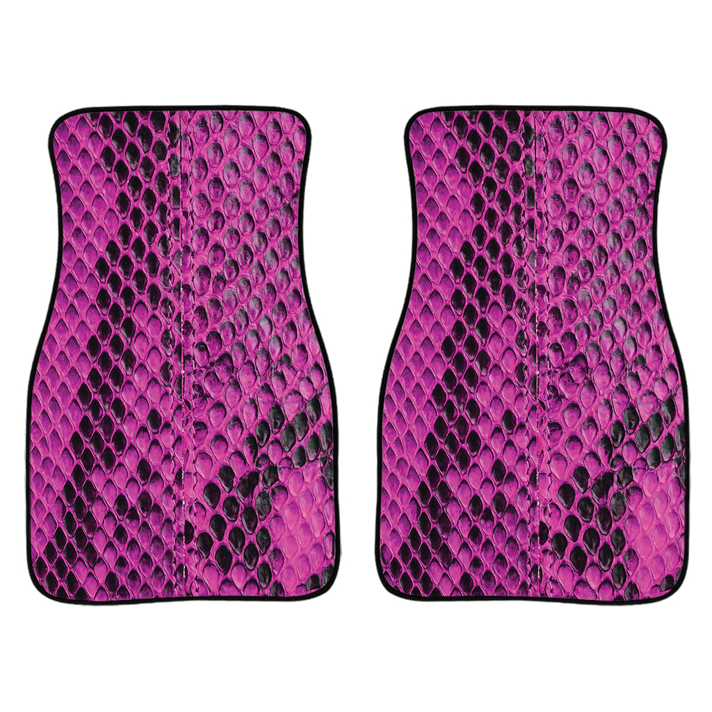 Magenta Pink And Black Snakeskin Print Front Car Floor Mats