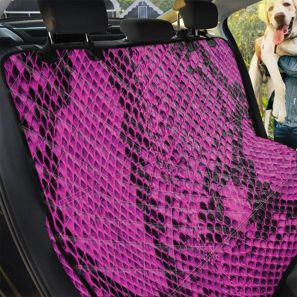 Magenta Pink And Black Snakeskin Print Pet Car Back Seat Cover